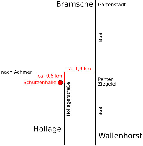 Anfahrtskizze Sch&uuml;tzenhaus in Pente
